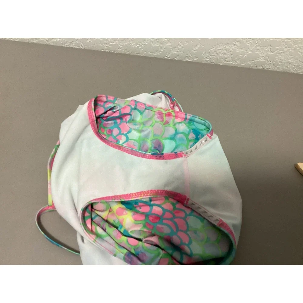 Speedo One Piece Swimsuit Kids Large Multicolor Mermaid Scale Racerback 7776348